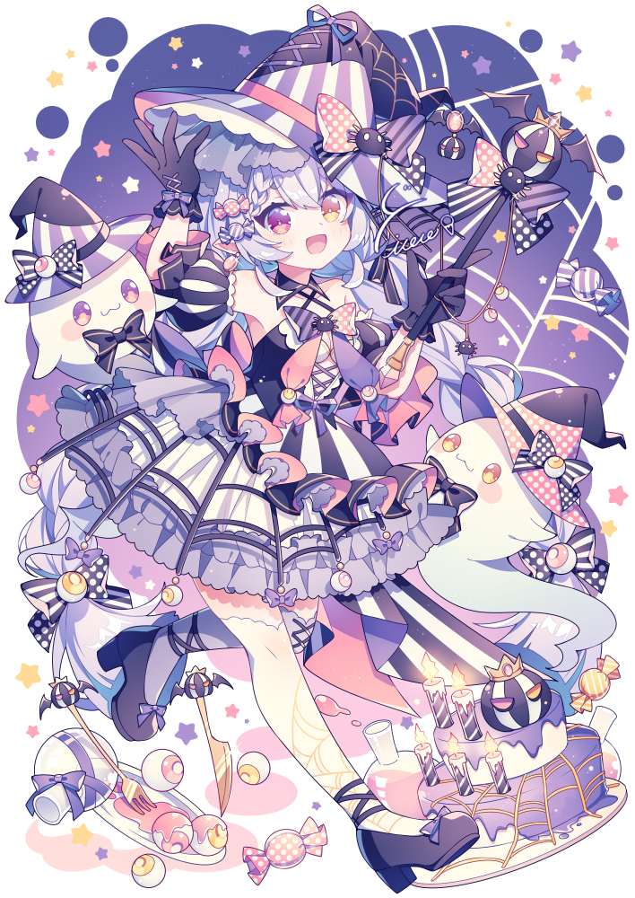 This is a pixiv picture whose title is 🕷️🎃.