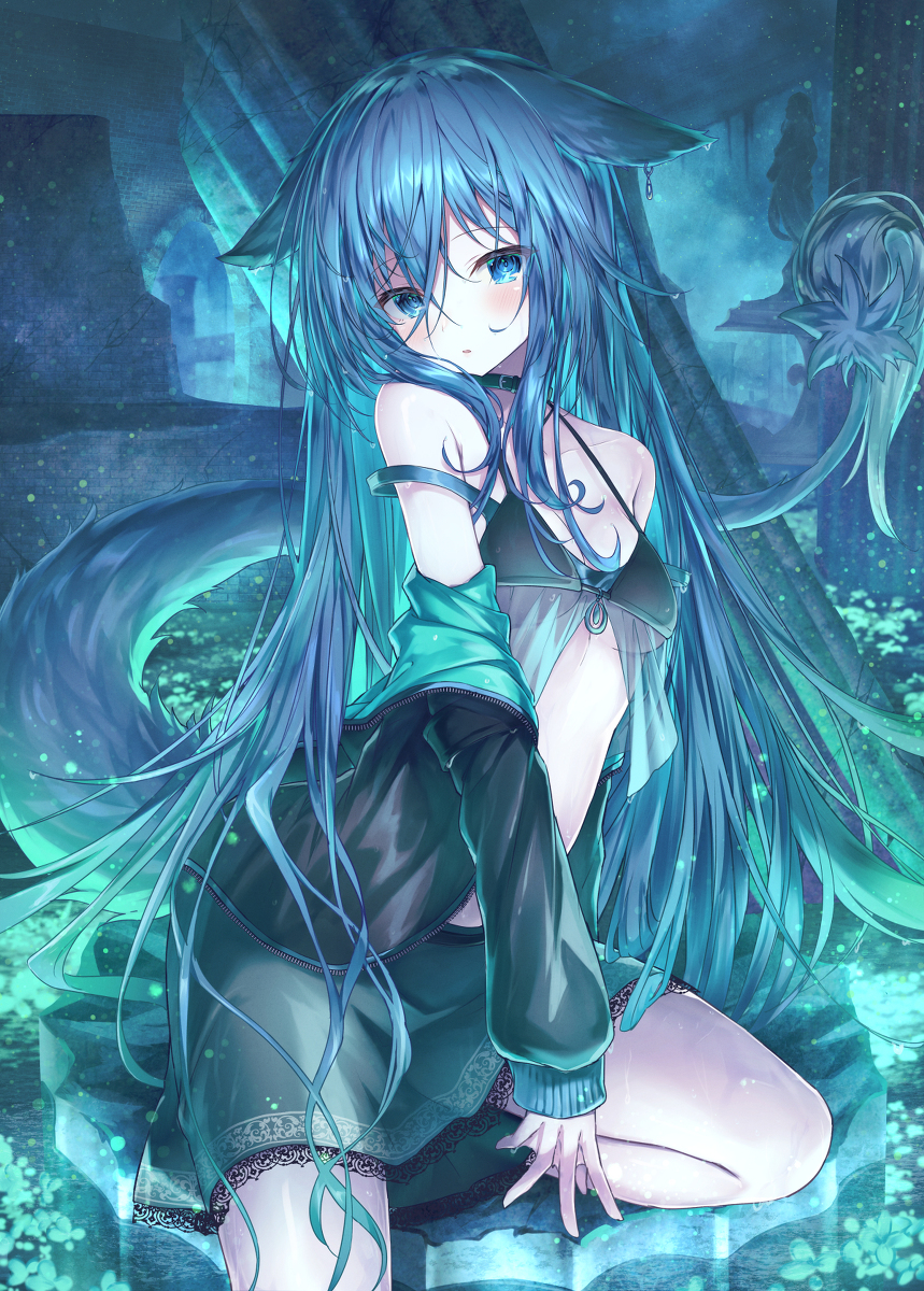 This is a pixiv picture whose title is 水獣.
