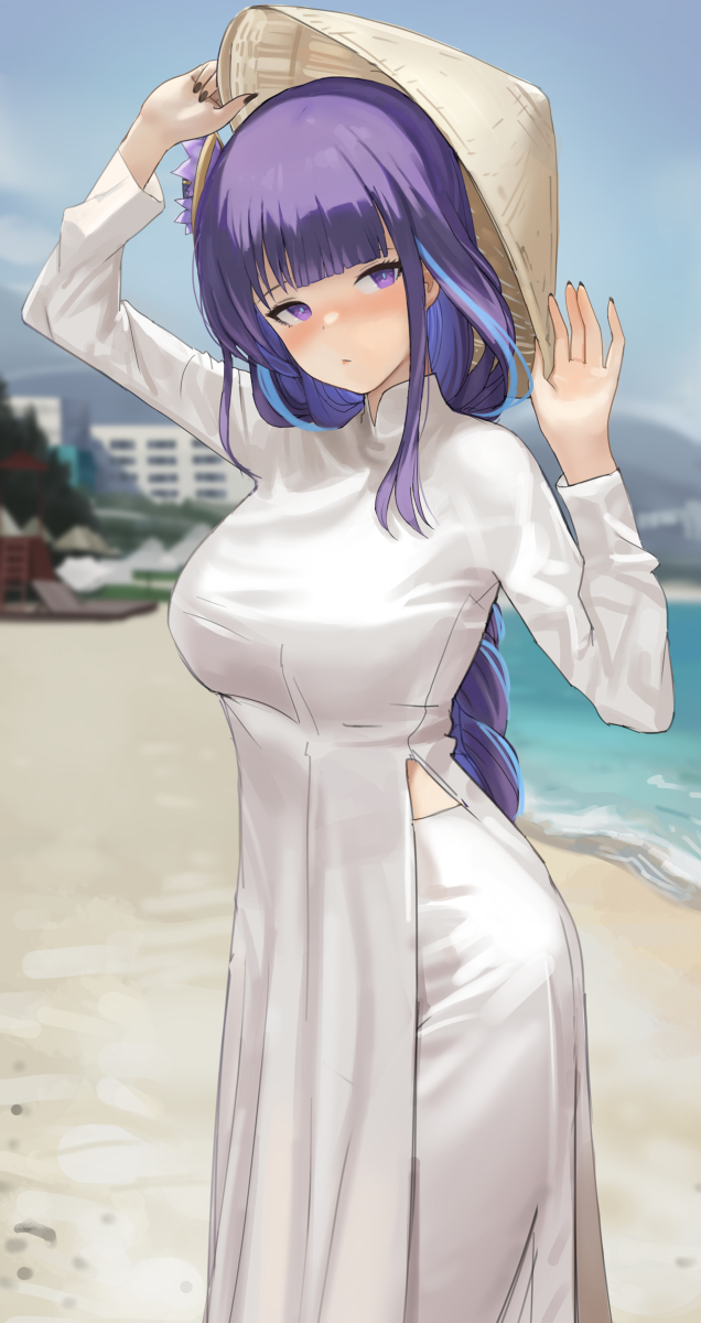 This is a pixiv picture whose title is 雷電将軍.