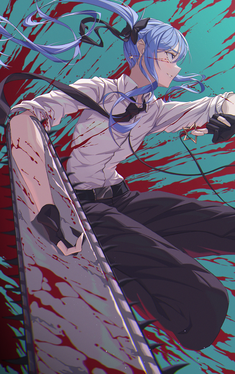 This is a pixiv picture whose title is チェンソーすいちゃん.