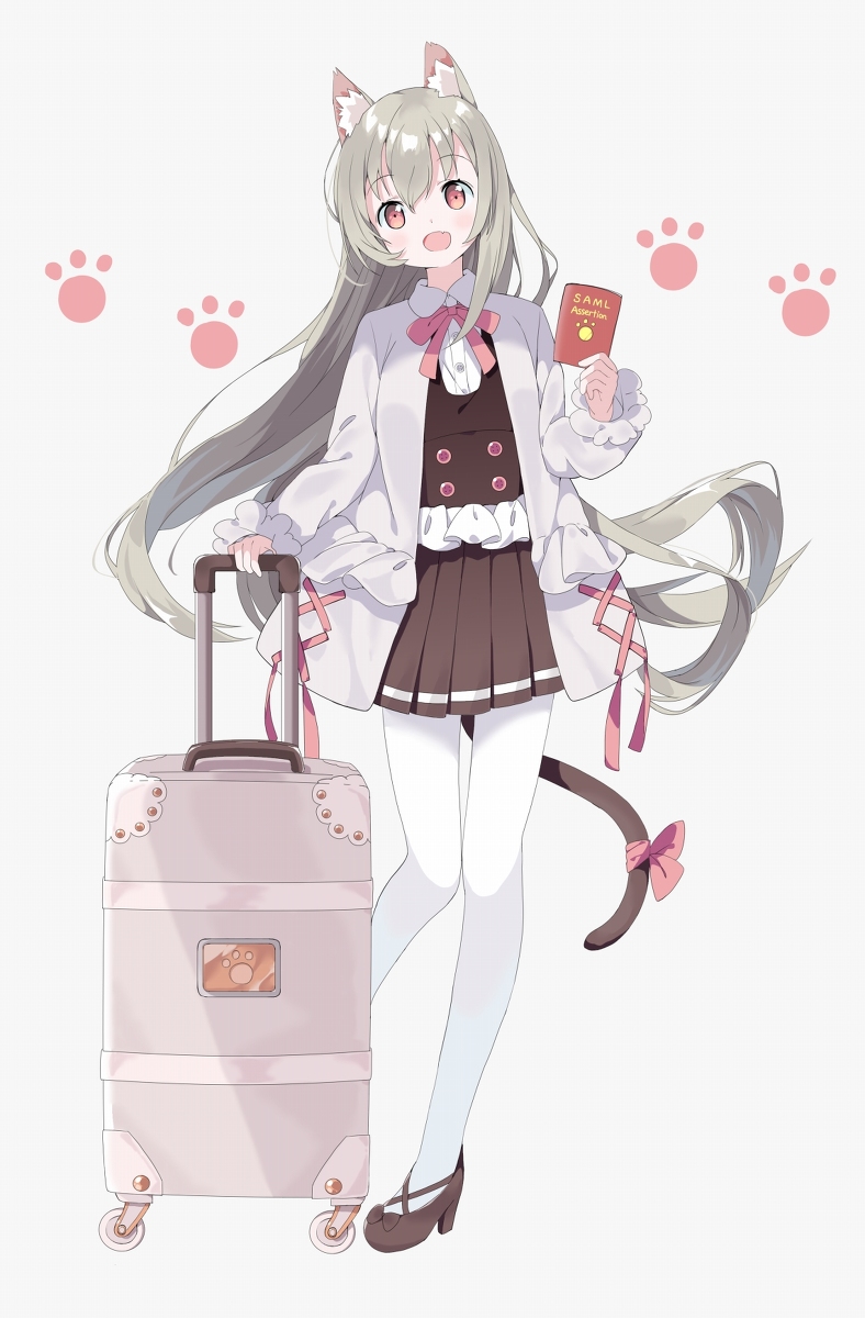 This is a pixiv picture whose title is 旅するけもみみちゃん.