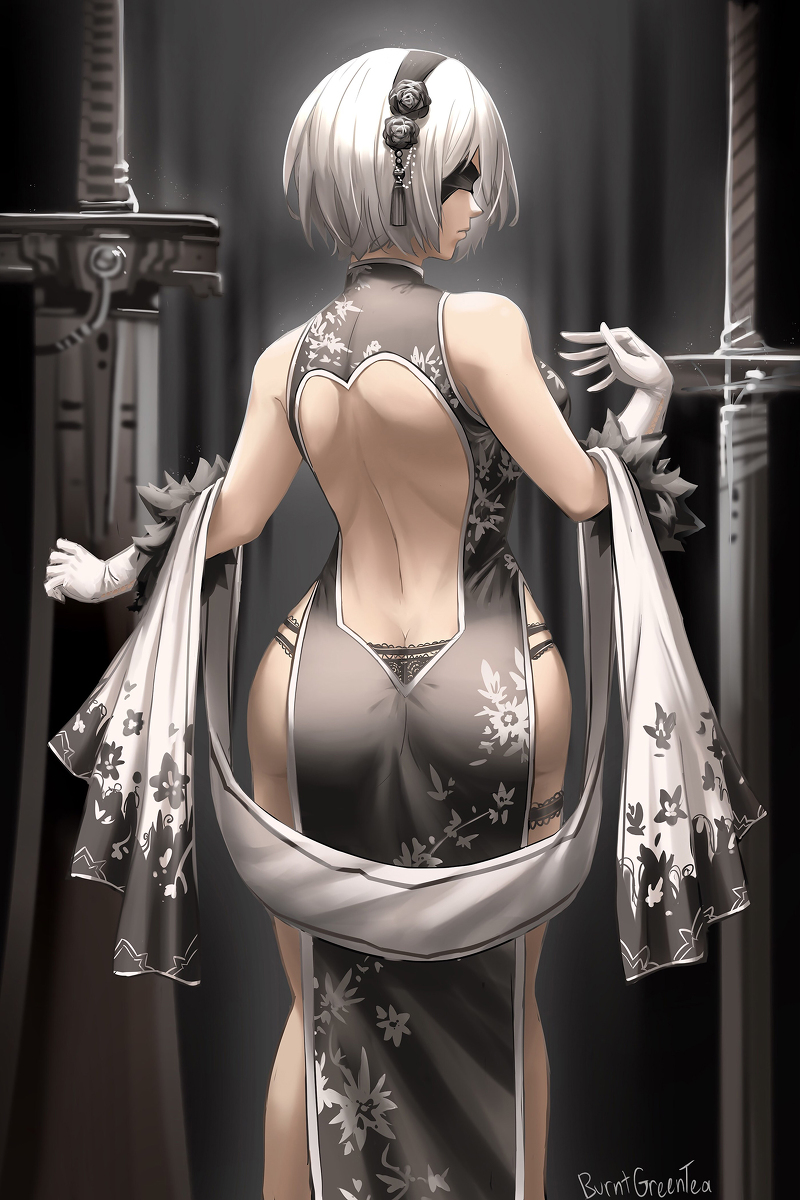 This is a pixiv picture whose title is 2B Dress.