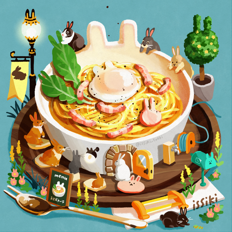 This is a pixiv picture whose title is ウサボナーラ.