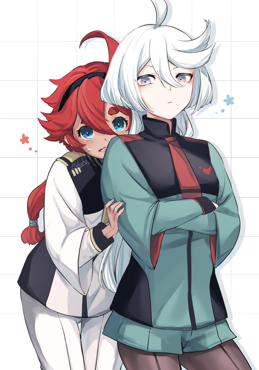 This is a pixiv picture whose title is 【水星の魔女】スレッタとミオリネ.