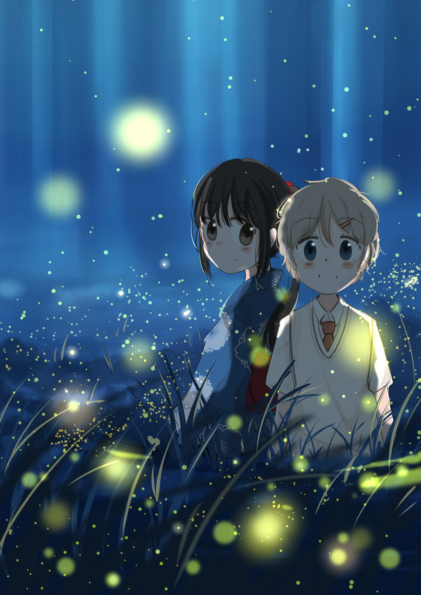 This is a pixiv picture whose title is 螢火.