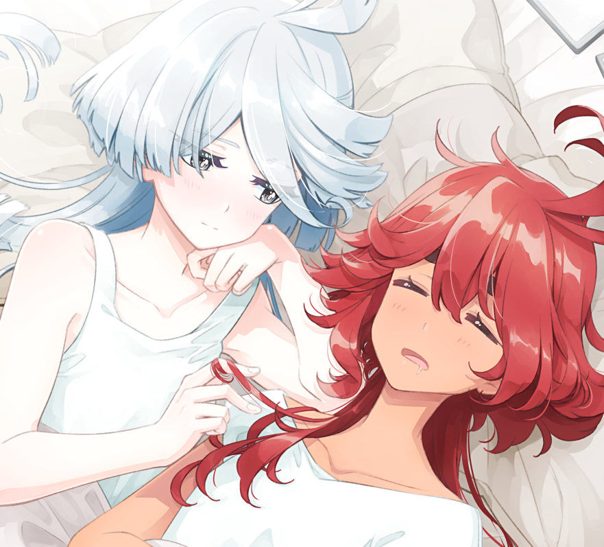 This is a pixiv picture whose title is 彼女だけの寝顔.