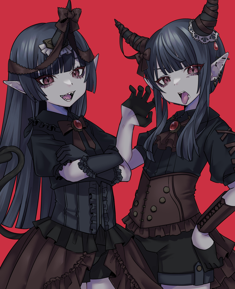 This is a pixiv picture whose title is 悪魔兄弟に気をつけて😈👿.