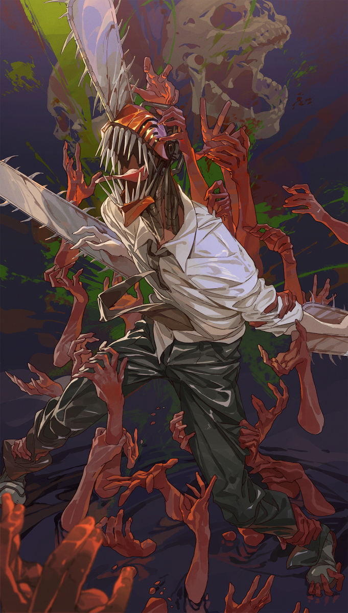This is a pixiv picture whose title is チェンソーマン.