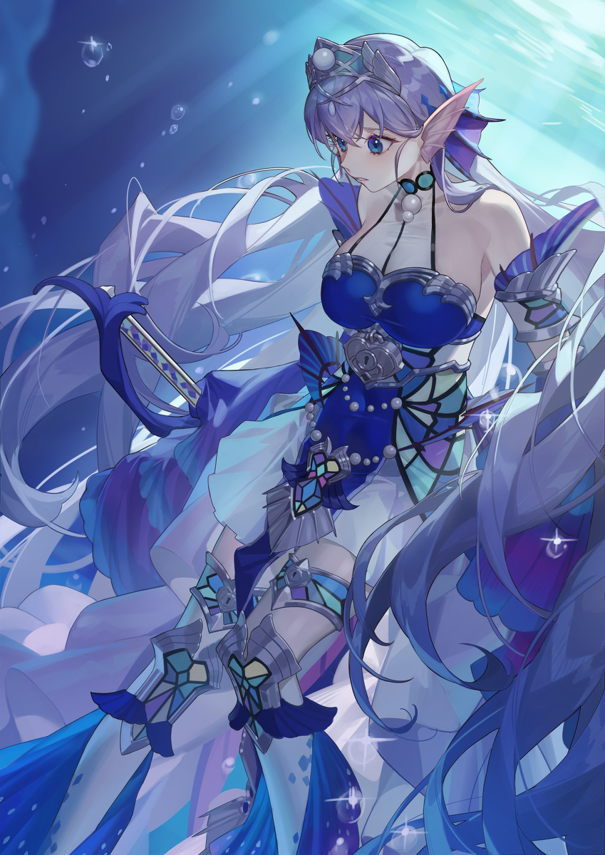 This is a pixiv picture whose title is 水仙女人鱼.