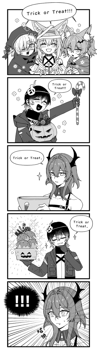 This is a pixiv picture whose title is Trick or Treat.