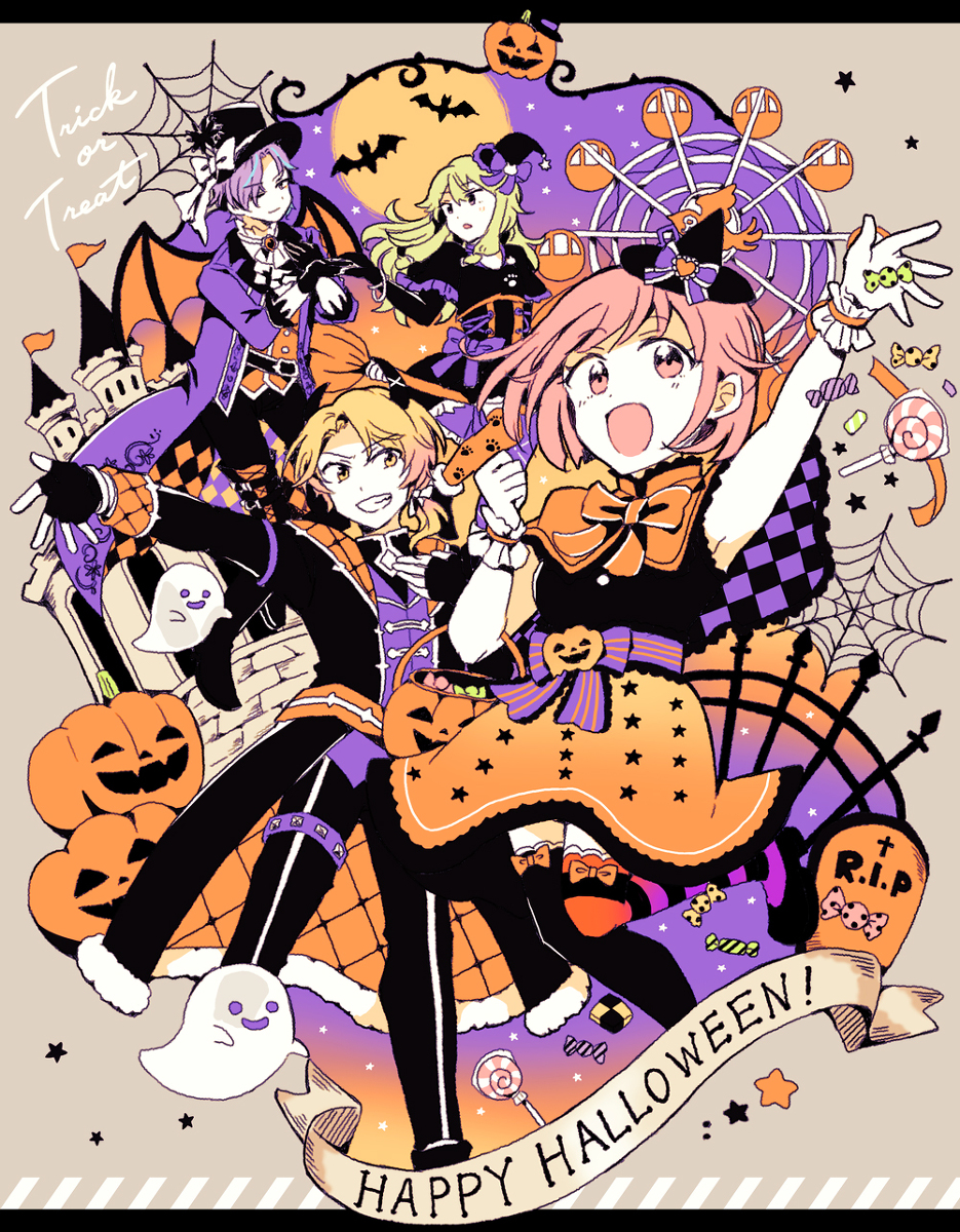 This is a pixiv picture whose title is ワンダショハロウィン.