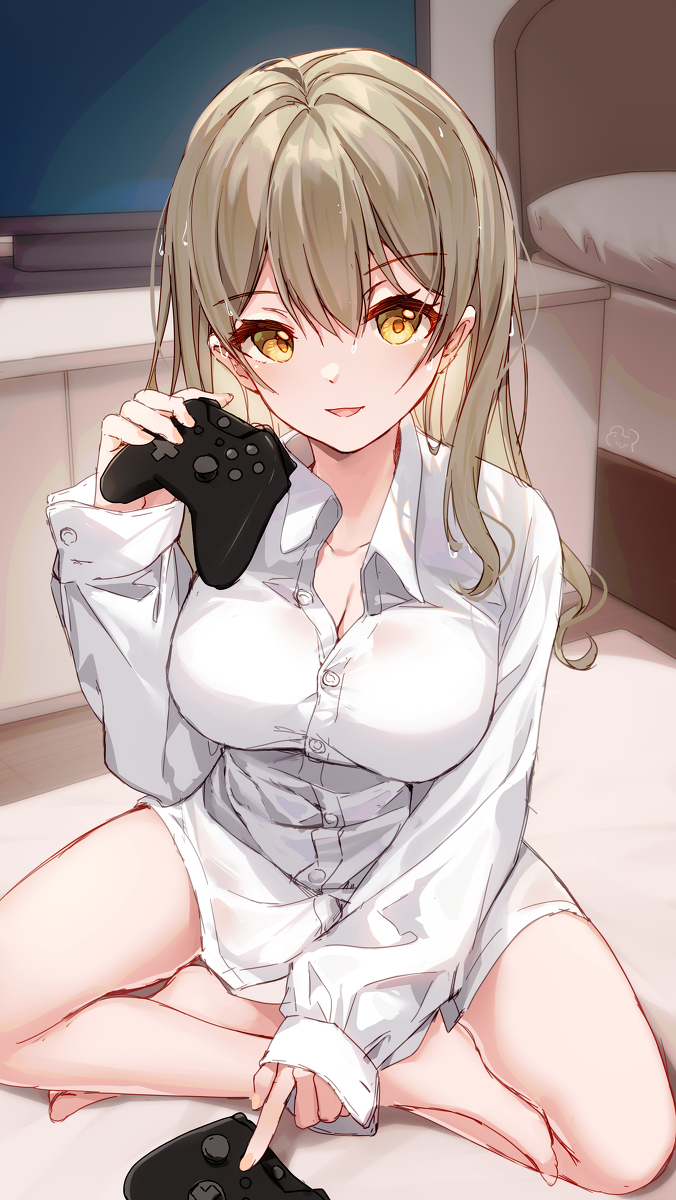 This is a pixiv picture whose title is ゲームしよ？.