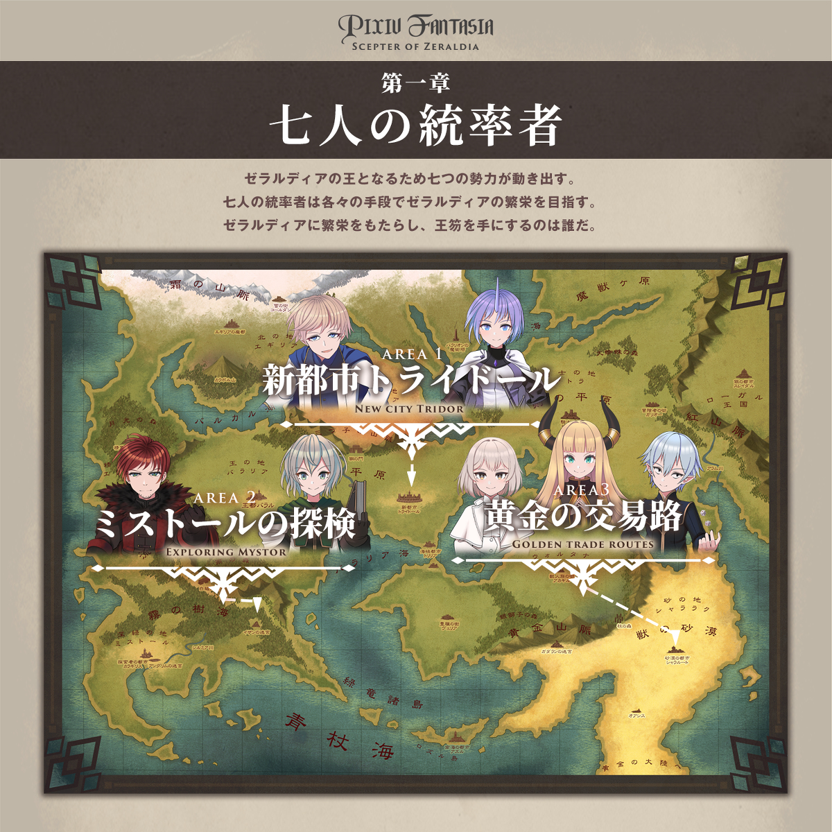 This is a pixiv picture whose title is PFSOZ第一章「七人の統率者」.