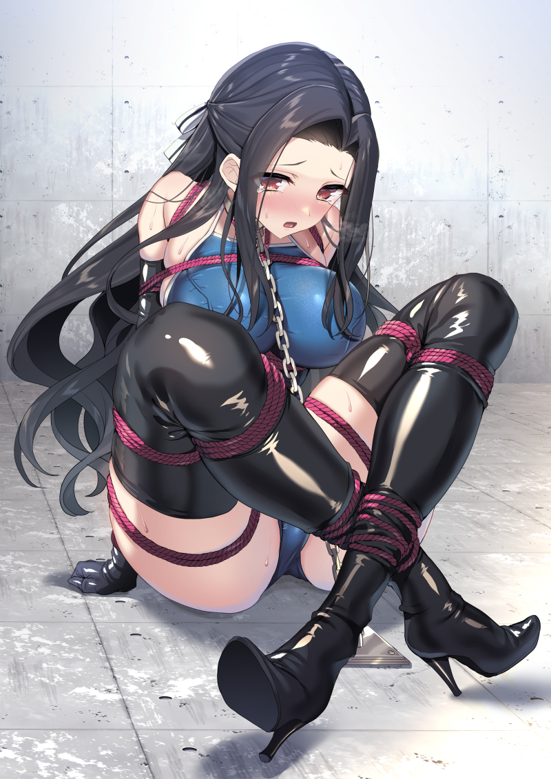 This is a pixiv picture whose title is 【skeb】スク水で拘束される七草真由美ちゃん.