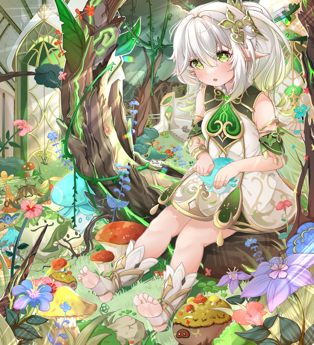 This is a pixiv picture whose title is 小草神的休闲时光.