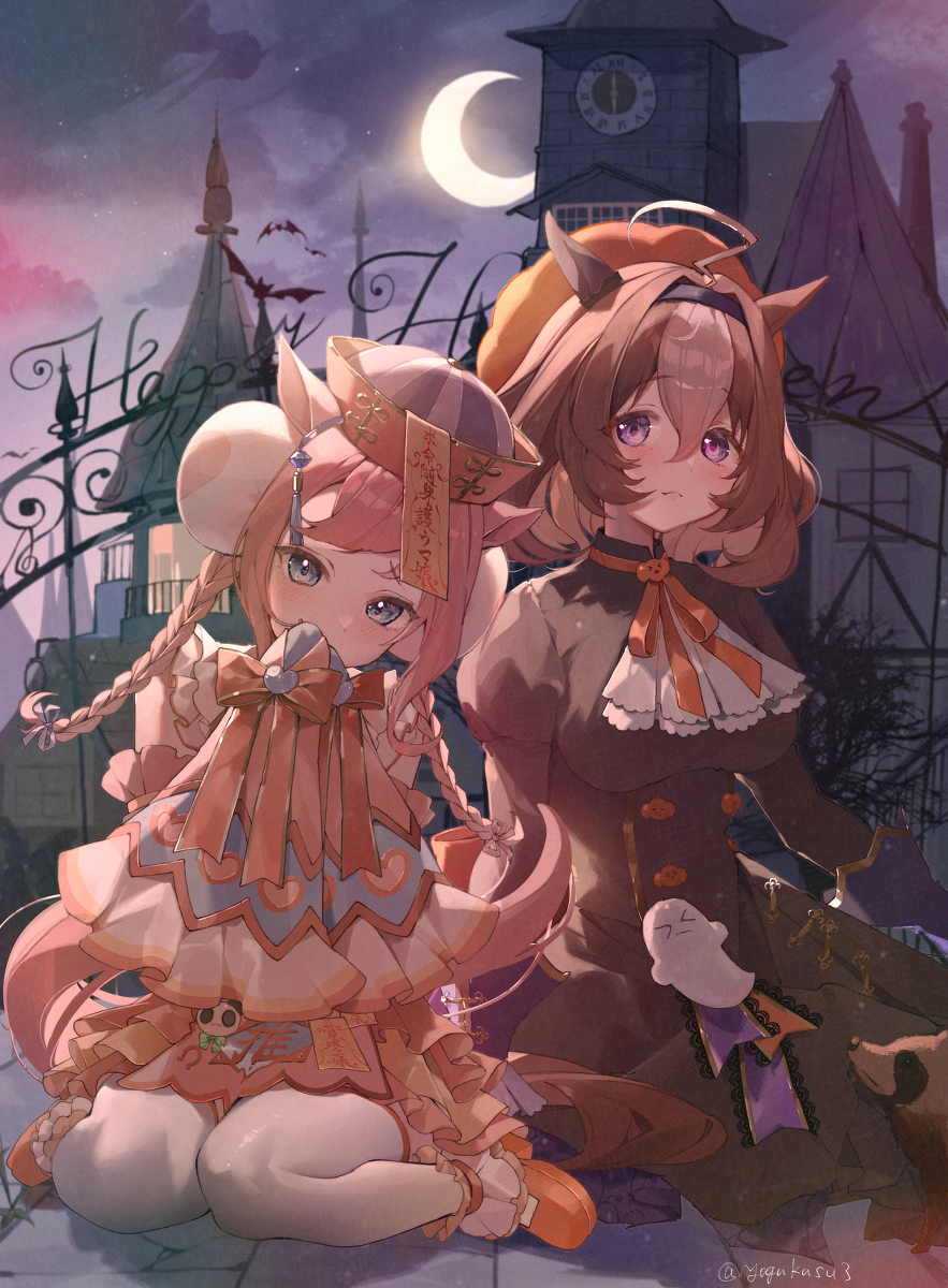 This is a pixiv picture whose title is 🎃🦇🕸.