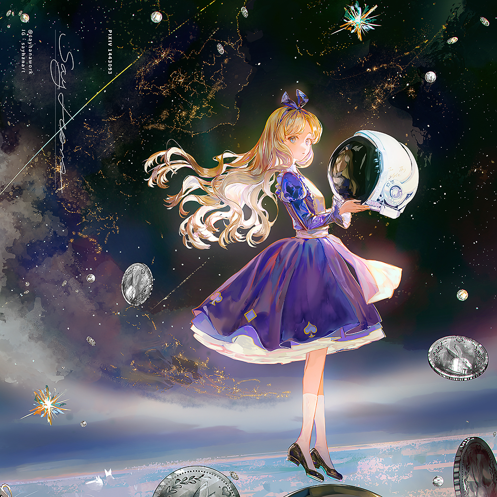This is a pixiv picture whose title is Alice in Space.