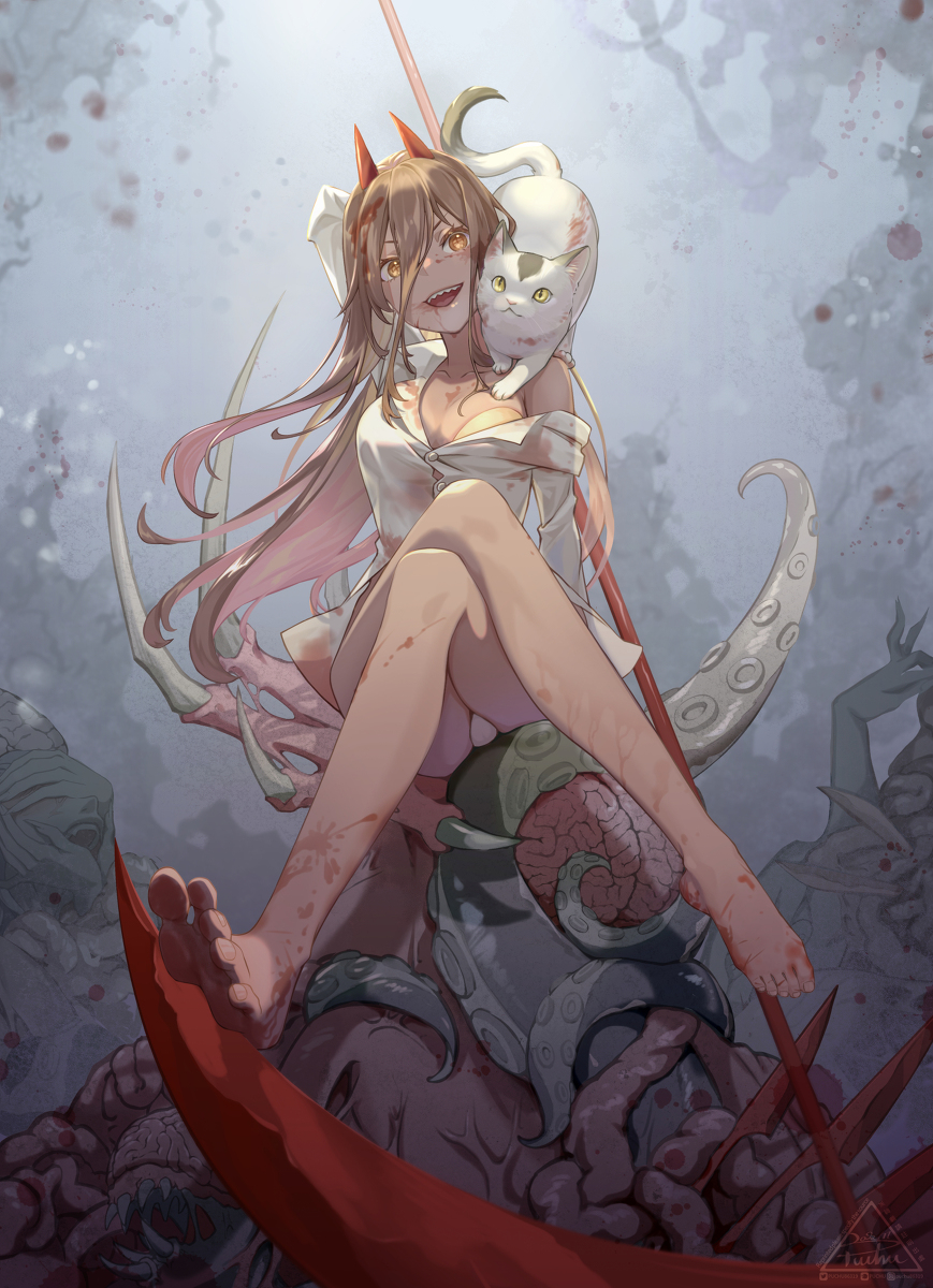 This is a pixiv picture whose title is 鍊鋸人-帕瓦.
