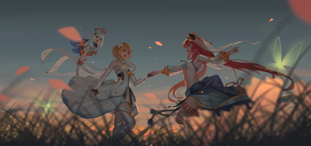 This is a pixiv picture whose title is 原神二周年快乐.