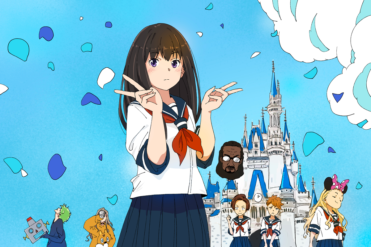 This is a pixiv picture whose title is 制服ディズニー.