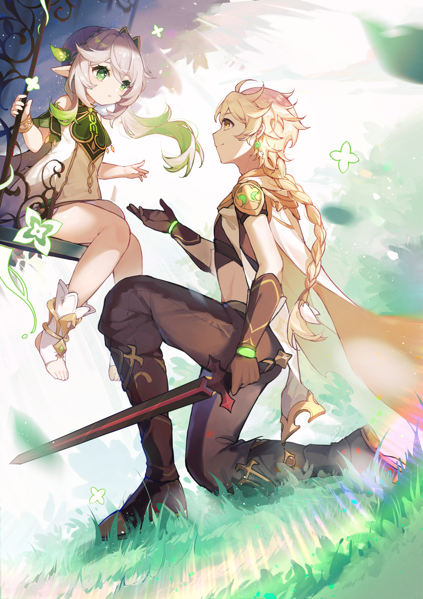 This is a pixiv picture whose title is (•́⌄•́๑)૭💚.
