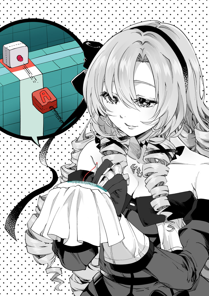 This is a pixiv picture whose title is 刺繍をするお嬢様.