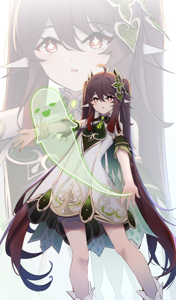 This is a pixiv picture whose title is Nahida$HuTao.
