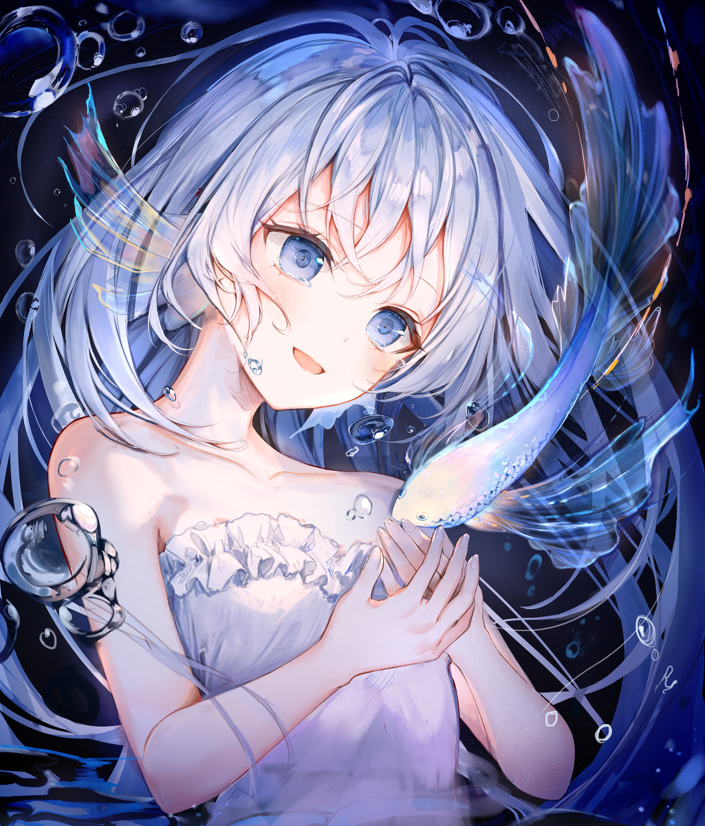 This is a pixiv picture whose title is 💙.