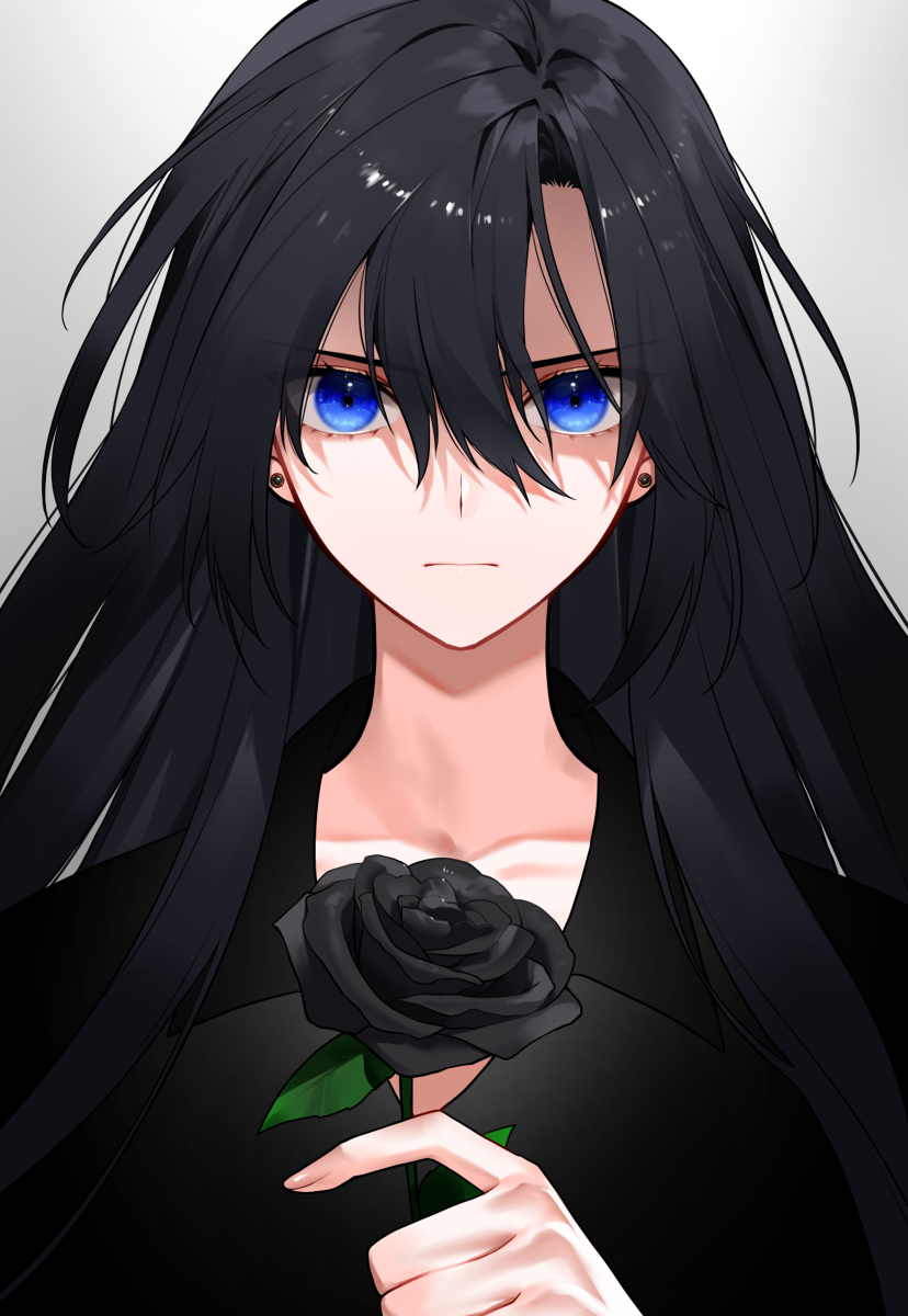 This is a pixiv picture whose title is 黒い薔薇は.