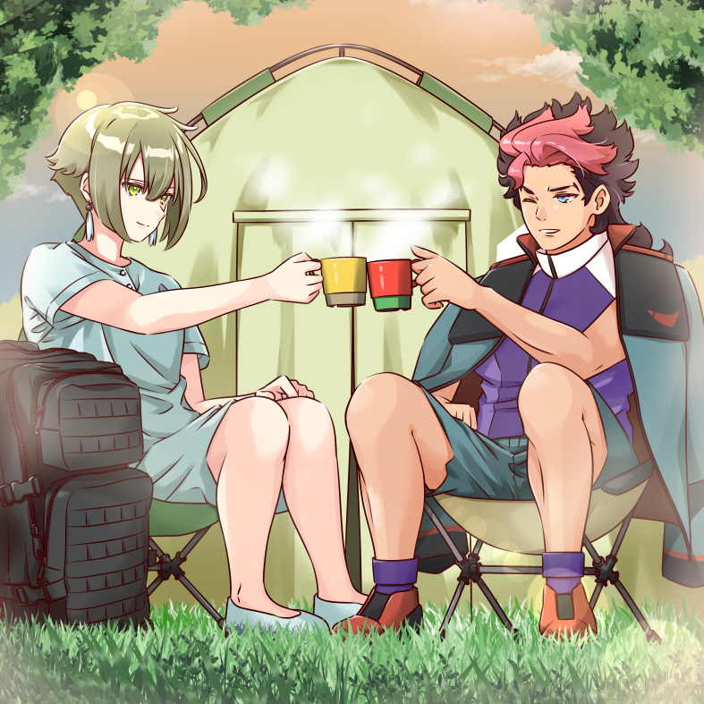 This is a pixiv picture whose title is エランとグエルでデュオキャン.