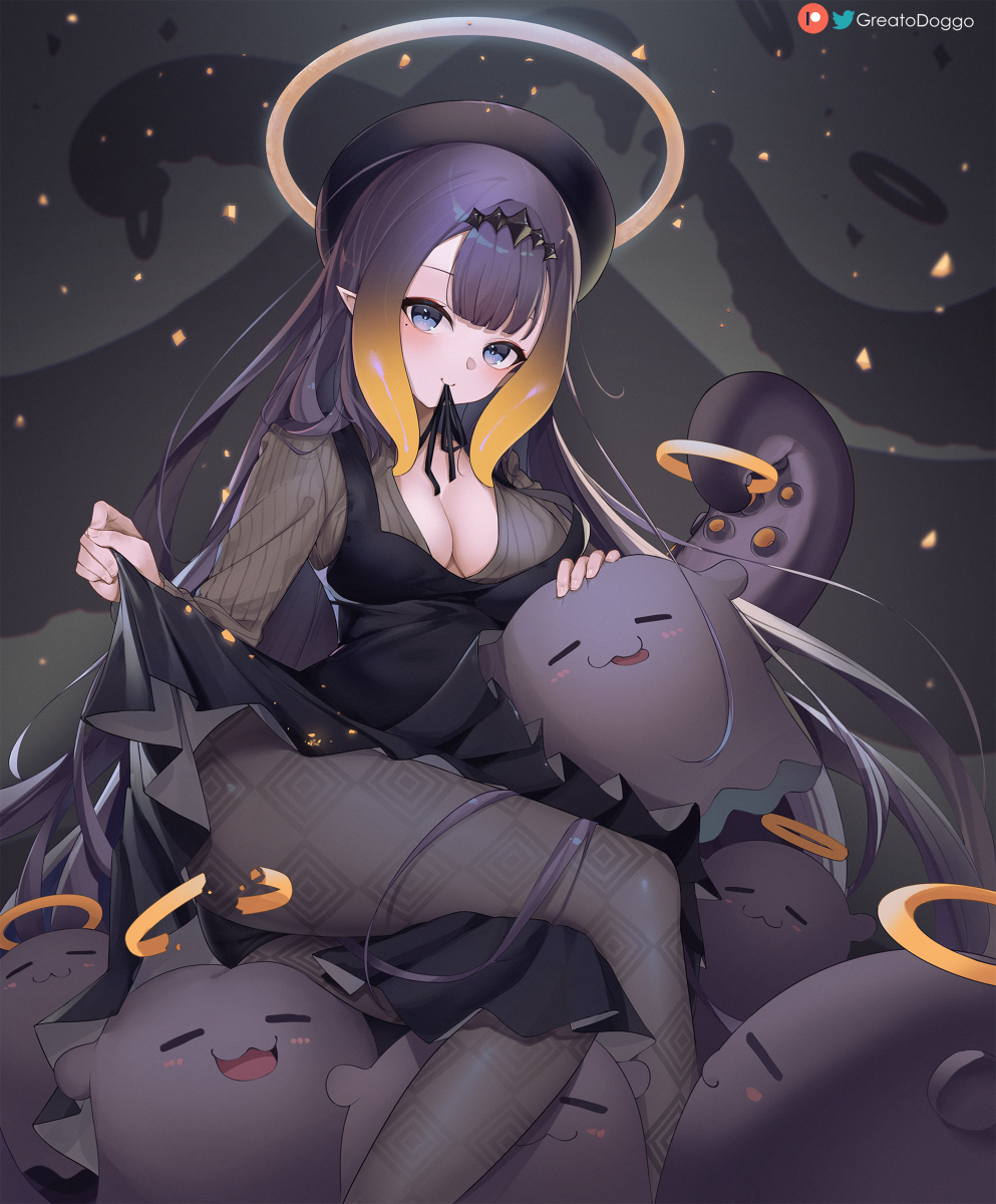 This is a pixiv picture whose title is Ina and Takodachis.