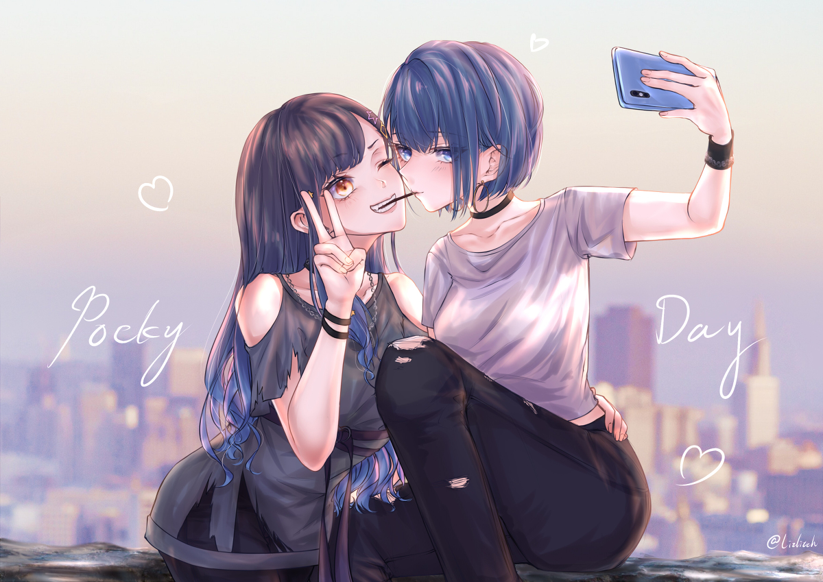 This is a pixiv picture whose title is Pocky Day ♡.