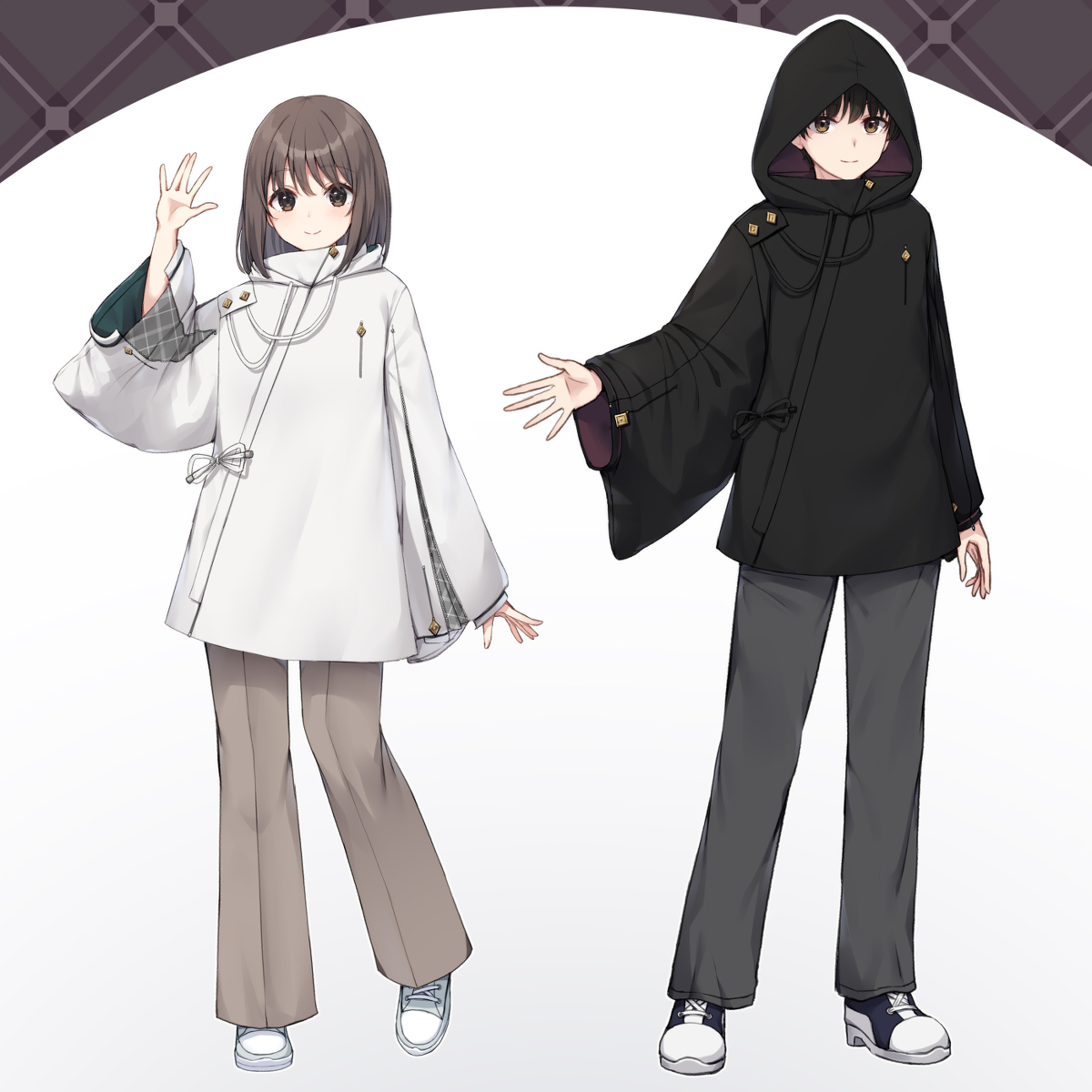 This is a pixiv picture whose title is 【お仕事告知】作務衣風ビッグフードパーカー.