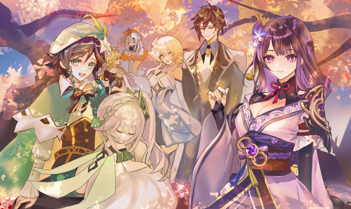 This is a pixiv picture whose title is 原神二周年 秋.