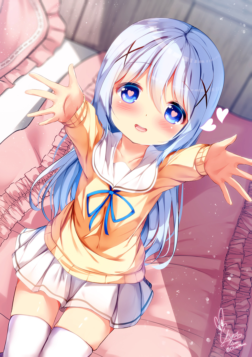 This is a pixiv picture whose title is ギュッとして欲しいチノちゃん.