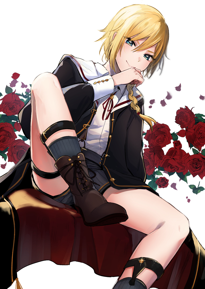 This is a pixiv picture whose title is 教師おちょくり系生脚美少年.