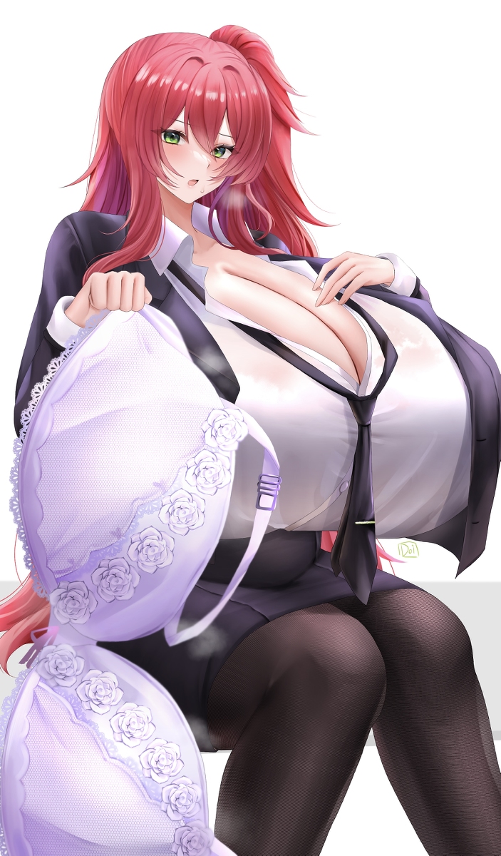 This is a pixiv picture whose title is かっちり着込んでる女の子の下着見せつけ(＋おまけ).