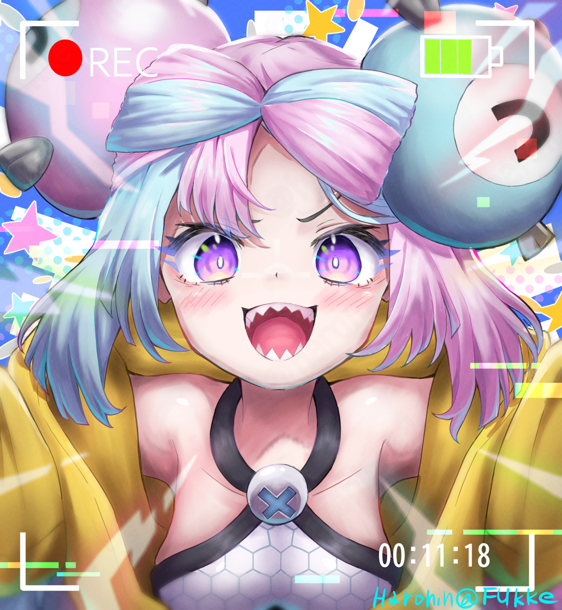 This is a pixiv picture whose title is 「a reversible Nanjamo⚡」.