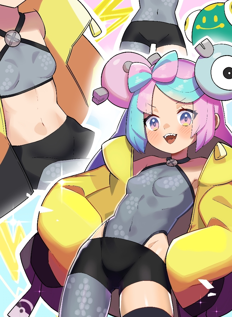 This is a pixiv picture whose title is ナンジャモのパーカーの中が気になる.