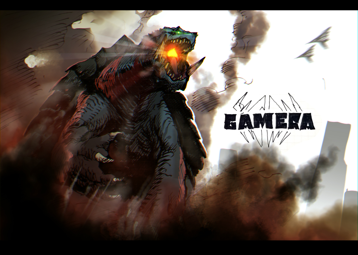 This is a pixiv picture whose title is ガメラ新作決定おめでとう！！！.