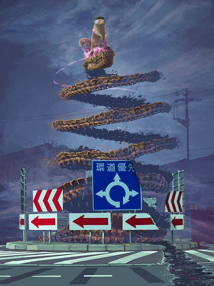 This is a pixiv picture whose title is ラウンドアバウト.