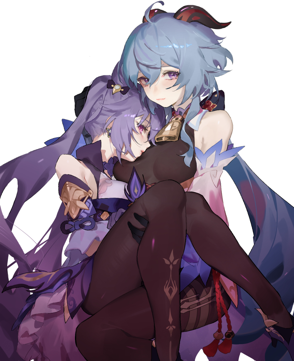 This is a pixiv picture whose title is 甘雨と刻晴.