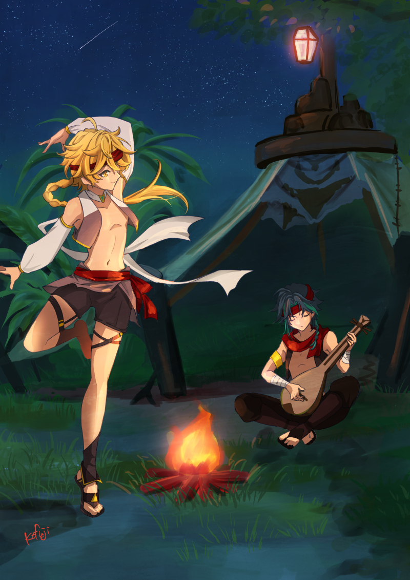 This is a pixiv picture whose title is 魈空詰.