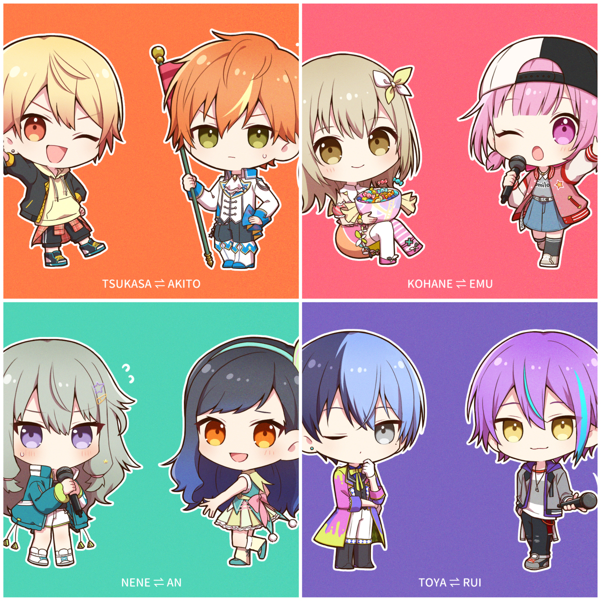 This is a pixiv picture whose title is ビビバス⇌ワンダショ.