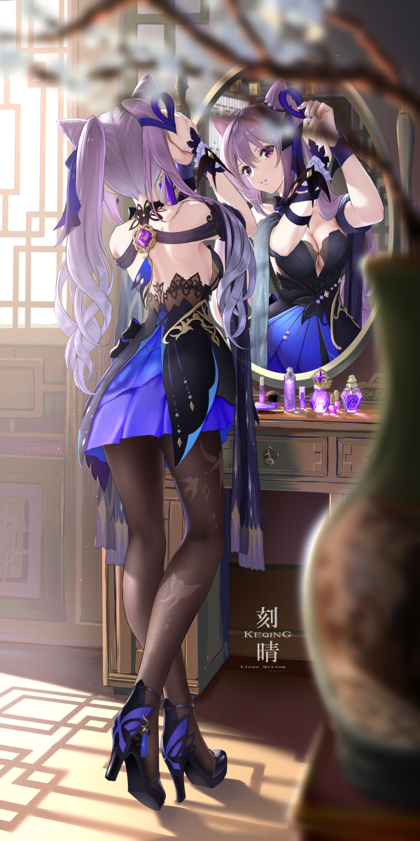 This is a pixiv picture whose title is 刻晴.
