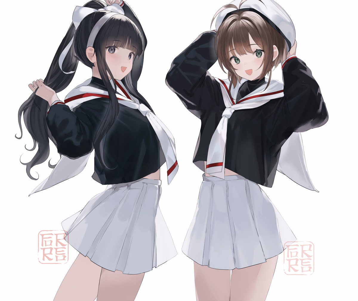 This is a pixiv picture whose title is 小樱和知世.