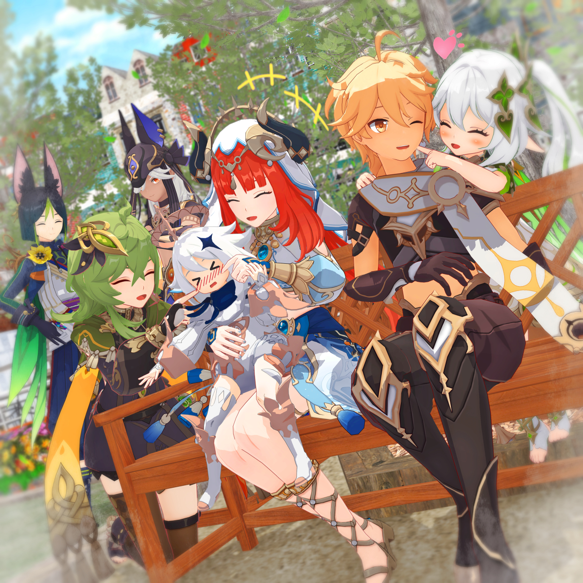 This is a pixiv picture whose title is 【原神MMD】ニィロウさん、コレイさん その他諸々.