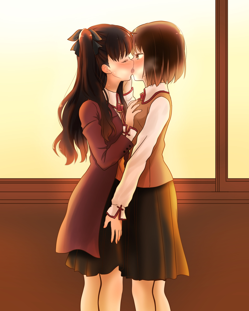 This is a pixiv picture whose title is 【Skeb】茜に染まる百合.