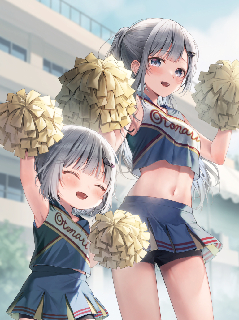 This is a pixiv picture whose title is チアガールな美人姉妹.