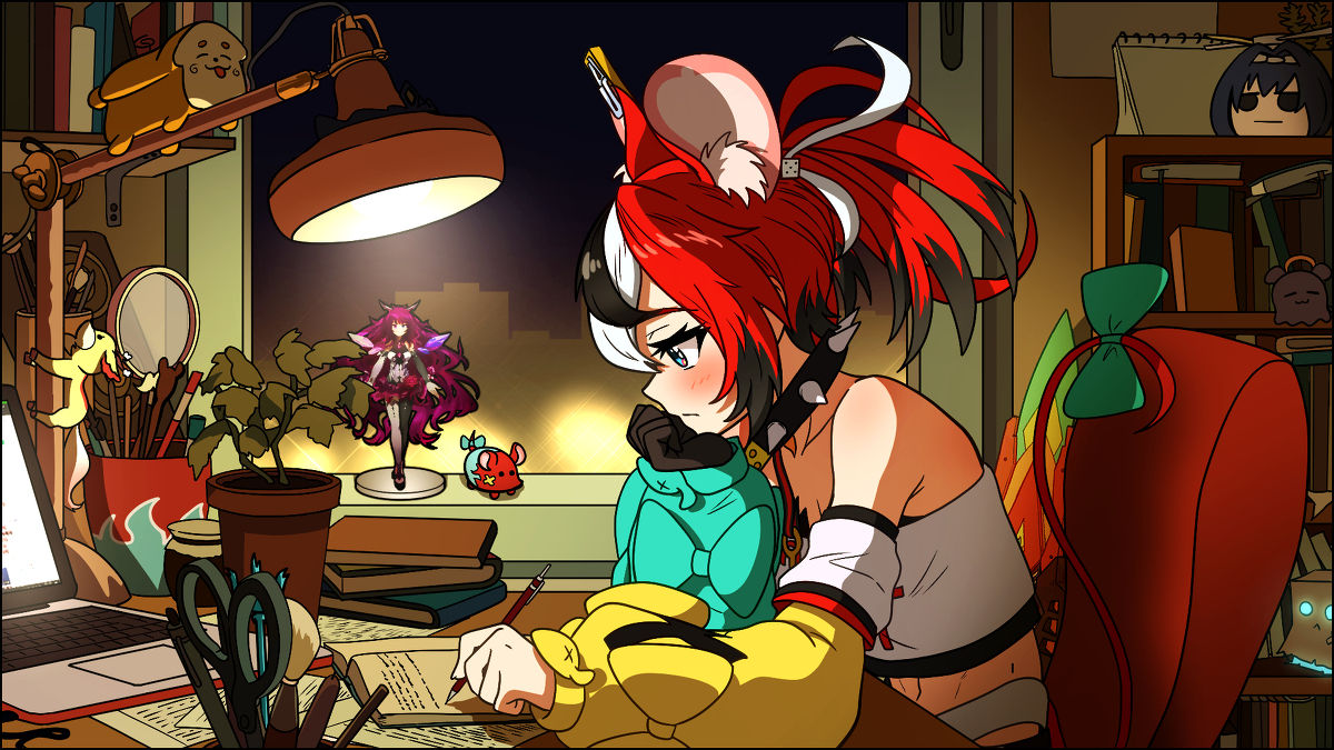 This is a pixiv picture whose title is studying rat.